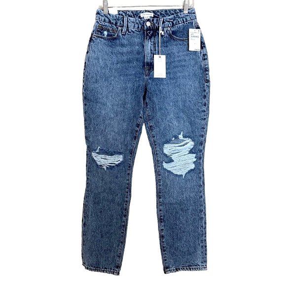 Good American Good Classic Denim Distressed Jeans Size 27 NWT - Picture 2 of 10